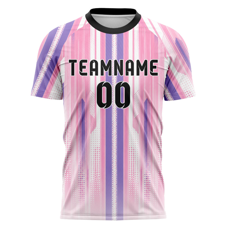 Hellrosa pastelliges Nadelstreifen sichtbares Center Band Design 11-0033 individuelles Fußballtrikot front