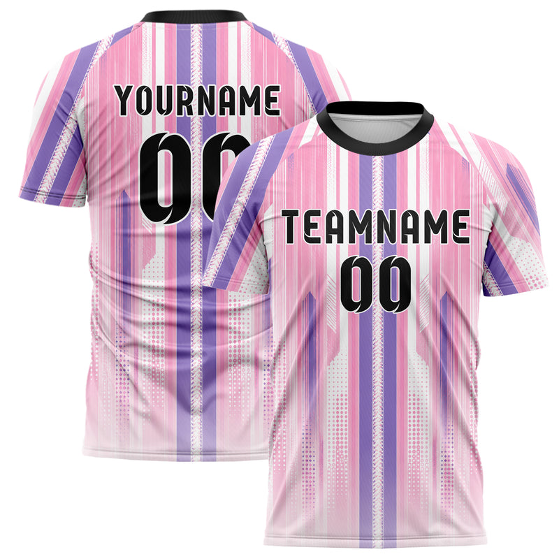 Hellrosa pastelliges Nadelstreifen sichtbares Center Band Design 11-0033 individuelles Fußballtrikot main