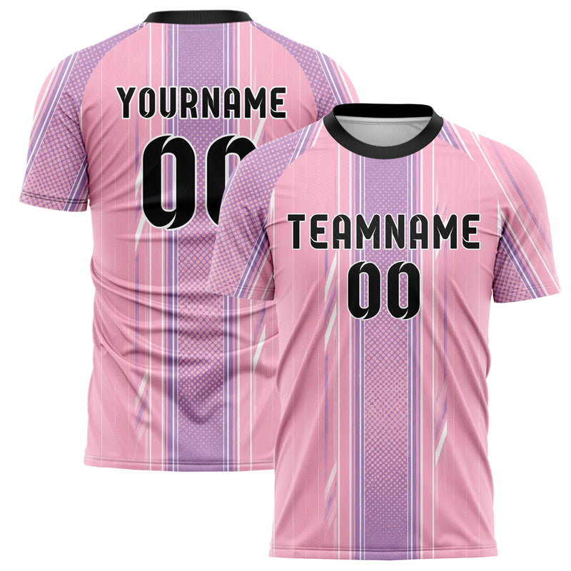 Hellrosa pastelliges Nadelstreifen sichtbares Center Band Design 11-0045 individuelles Fußballtrikot main