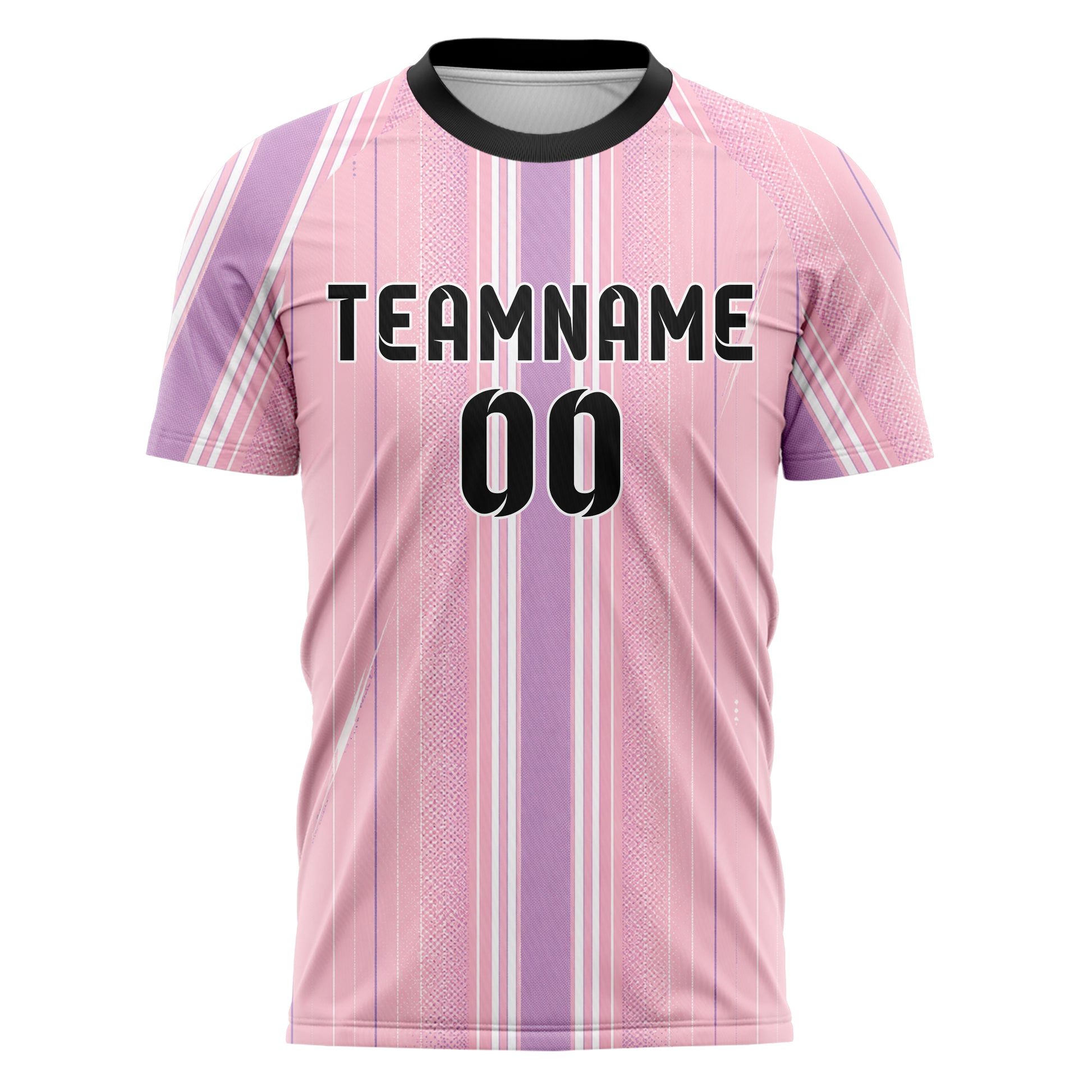 Hellrosa pastelliges Nadelstreifen sichtbares Center Band Design 11-0057 individuelles Fußballtrikot front