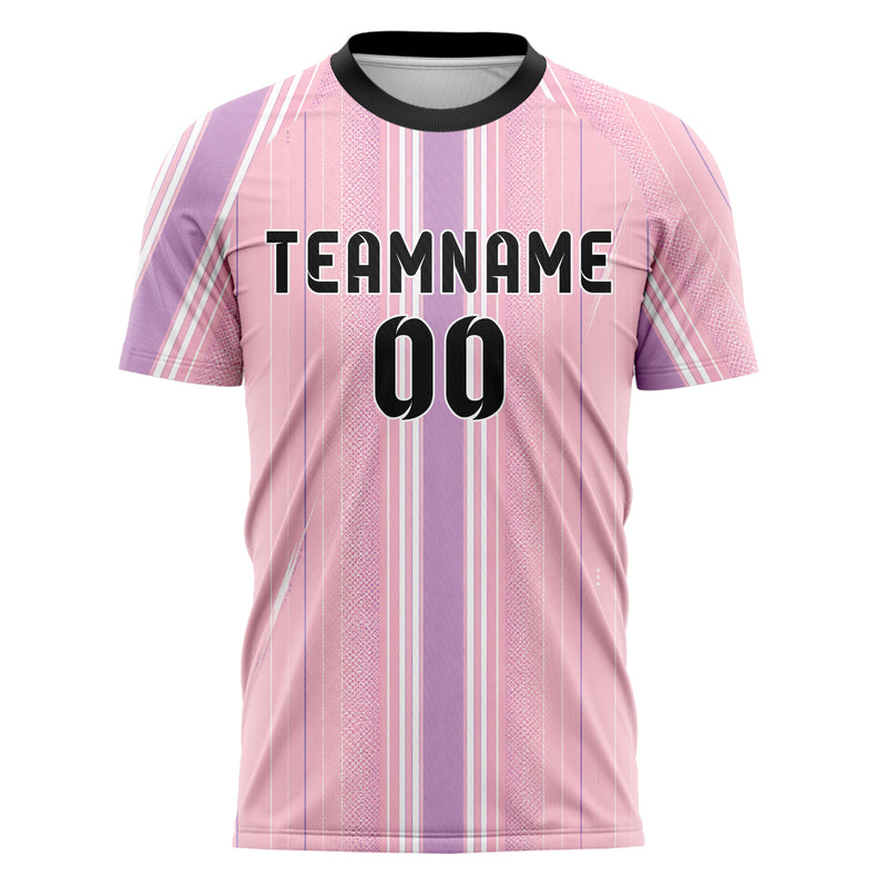 Hellrosa pastelliges Nadelstreifen sichtbares Center Band Design 11-0057 individuelles Fußballtrikot front