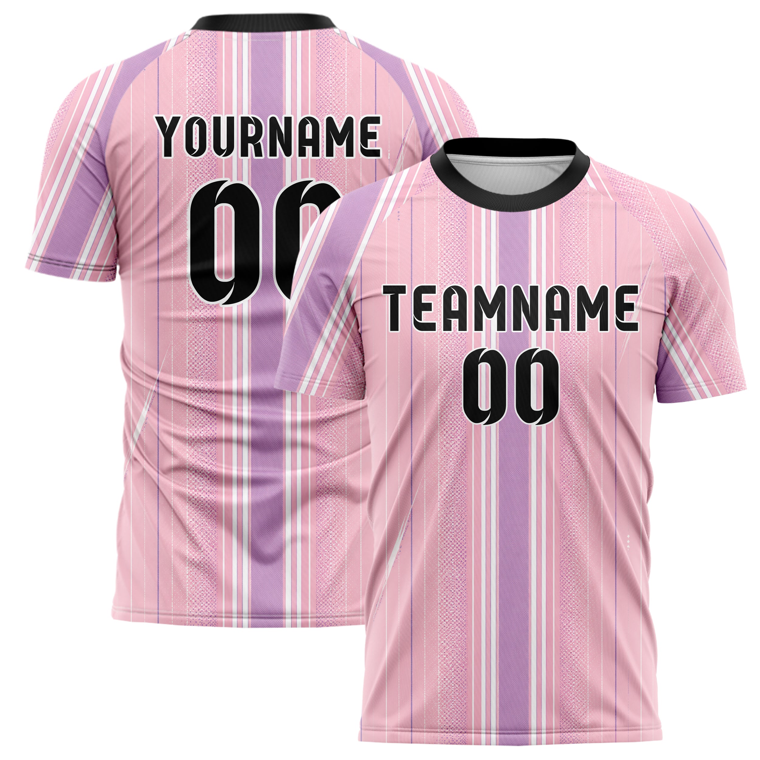 Hellrosa pastelliges Nadelstreifen sichtbares Center Band Design 11-0057 individuelles Fußballtrikot main