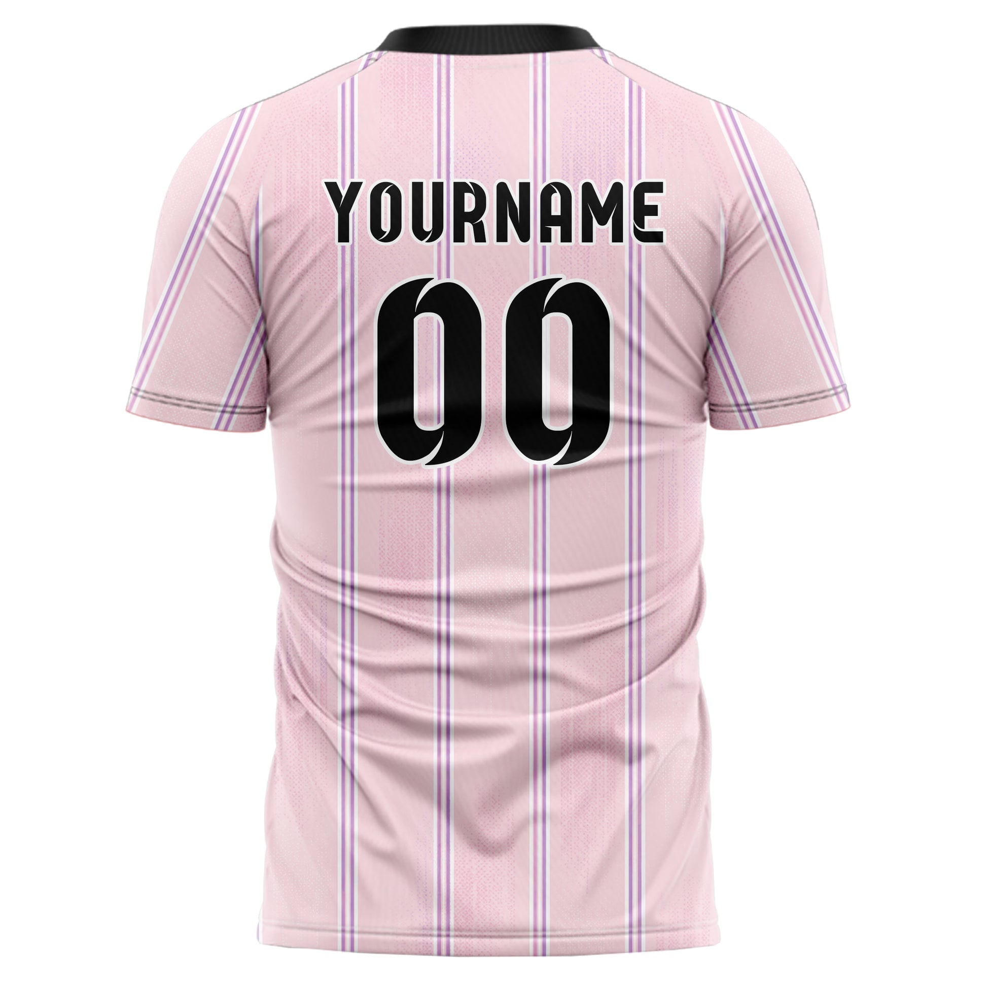 Hellrosa pastelliges Nadelstreifen Double Pinstripe Design 11-0006 individuelles Fußballtrikot back