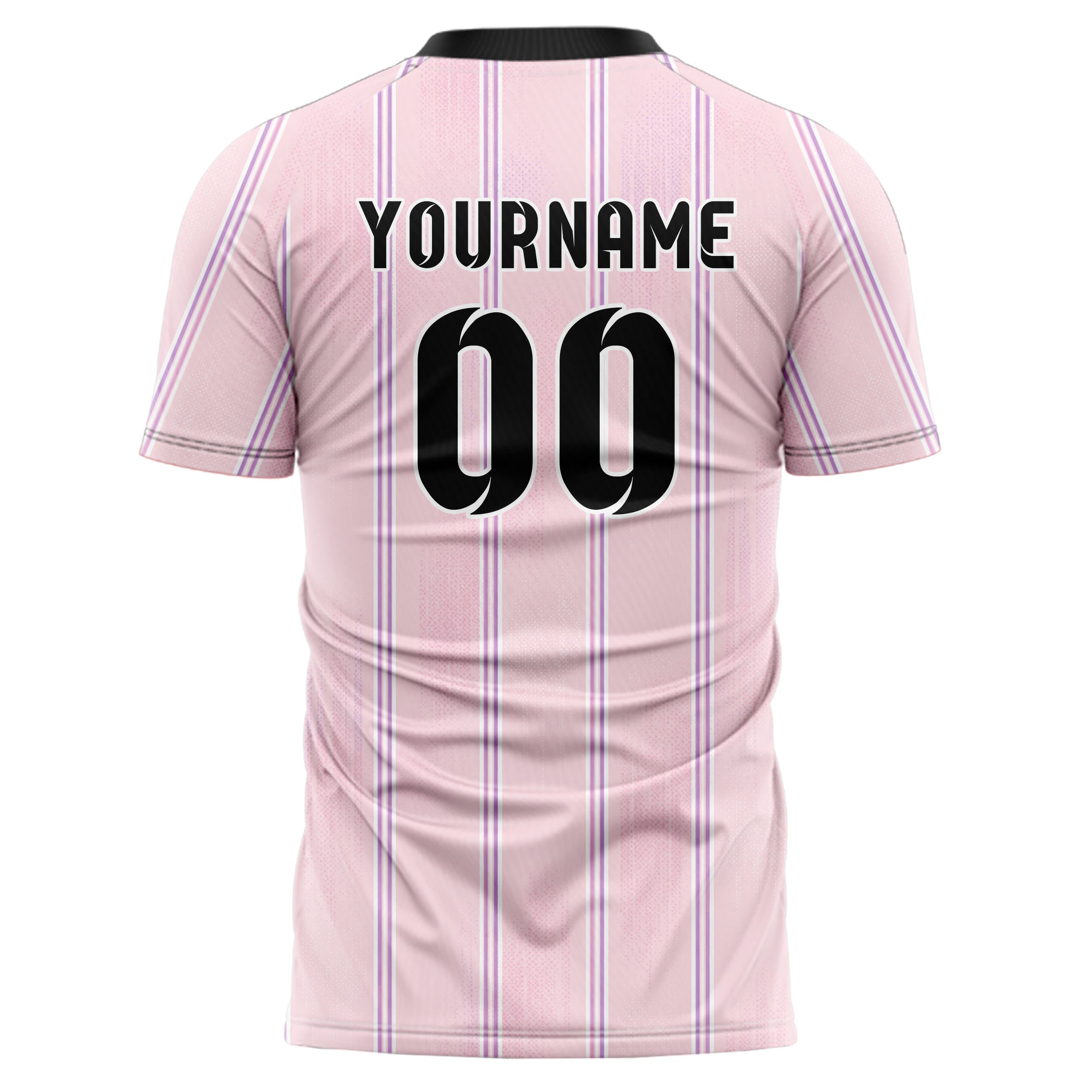Hellrosa pastelliges Nadelstreifen Double Pinstripe Design 11-0006 individuelles Fußballtrikot back