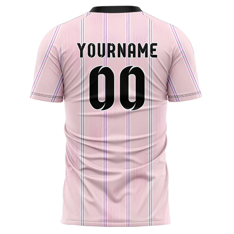 Hellrosa pastelliges Nadelstreifen Double Pinstripe Design 11-0006 individuelles Fußballtrikot back