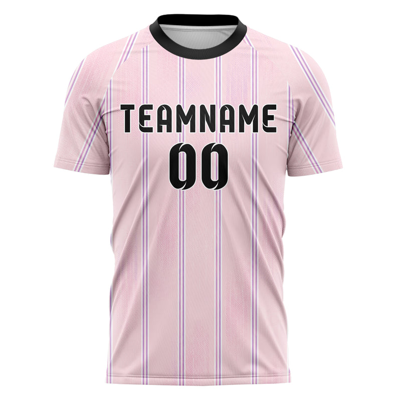 Hellrosa pastelliges Nadelstreifen Double Pinstripe Design 11-0006 individuelles Fußballtrikot front