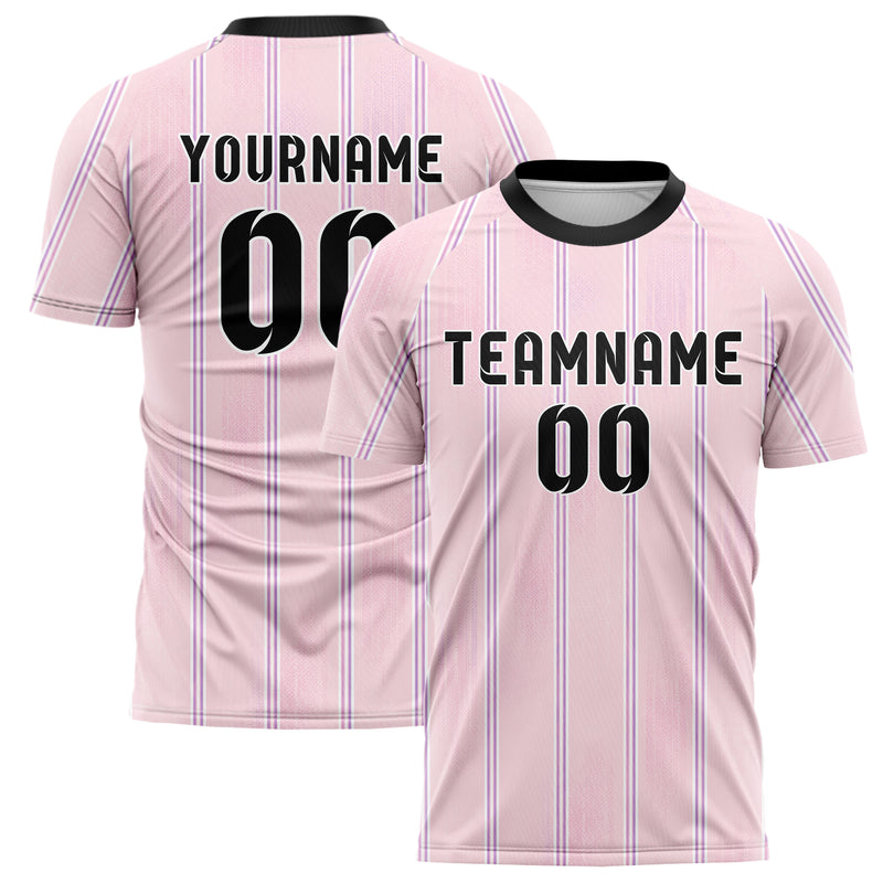 Hellrosa pastelliges Nadelstreifen Double Pinstripe Design 11-0006 individuelles Fußballtrikot main