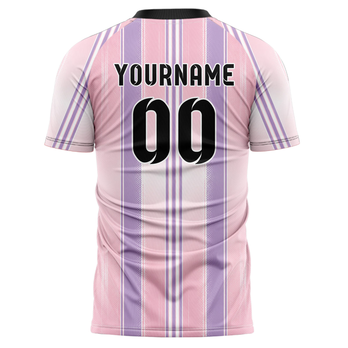 Hellrosa pastelliges Nadelstreifen Double Pinstripe Design 11-0048 individuelles Fußballtrikot back