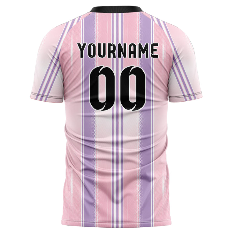 Hellrosa pastelliges Nadelstreifen Double Pinstripe Design 11-0048 individuelles Fußballtrikot back
