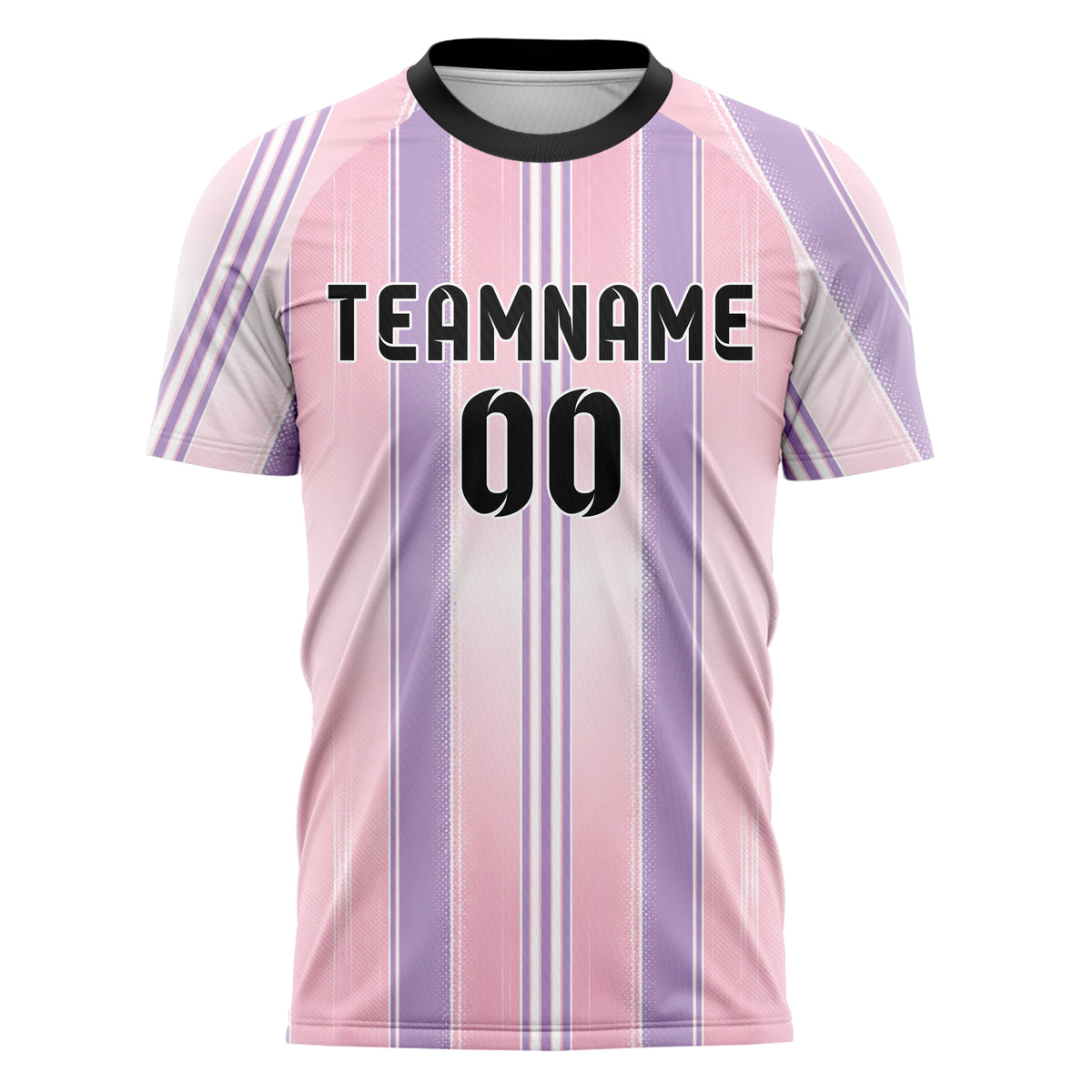 Hellrosa pastelliges Nadelstreifen Double Pinstripe Design 11-0048 individuelles Fußballtrikot front