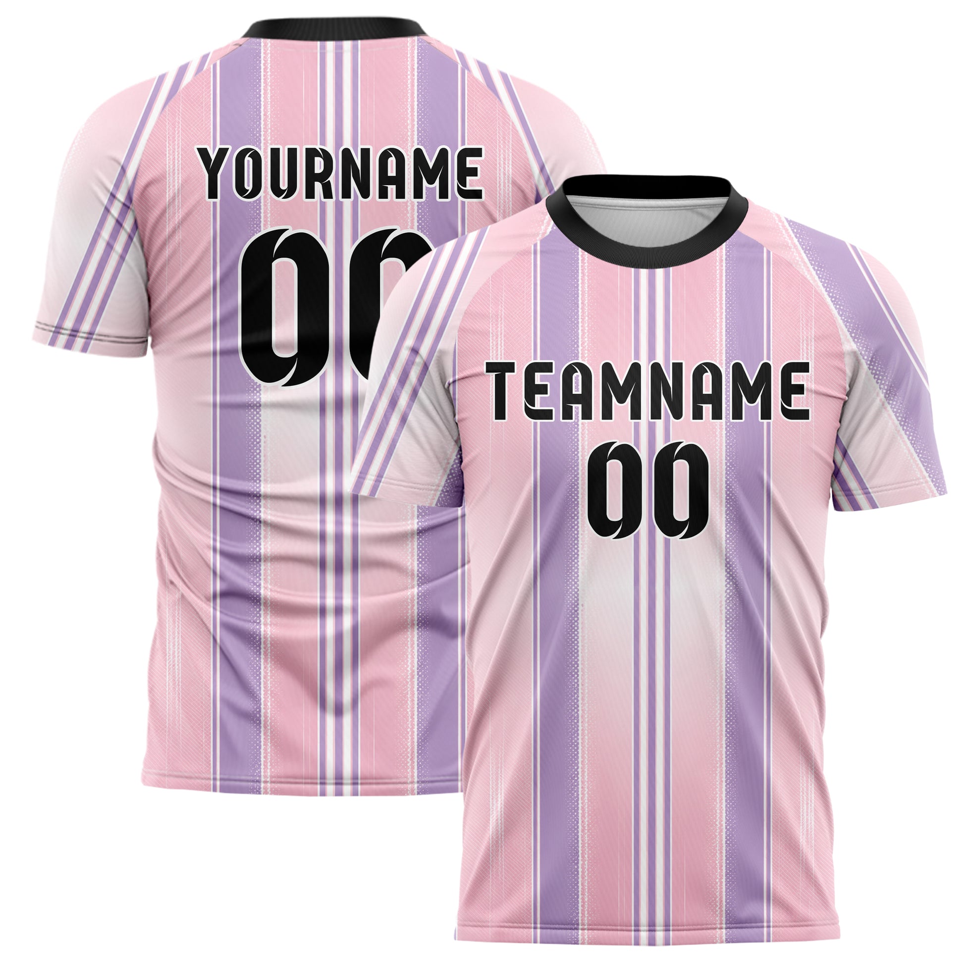 Hellrosa pastelliges Nadelstreifen Double Pinstripe Design 11-0048 individuelles Fußballtrikot main