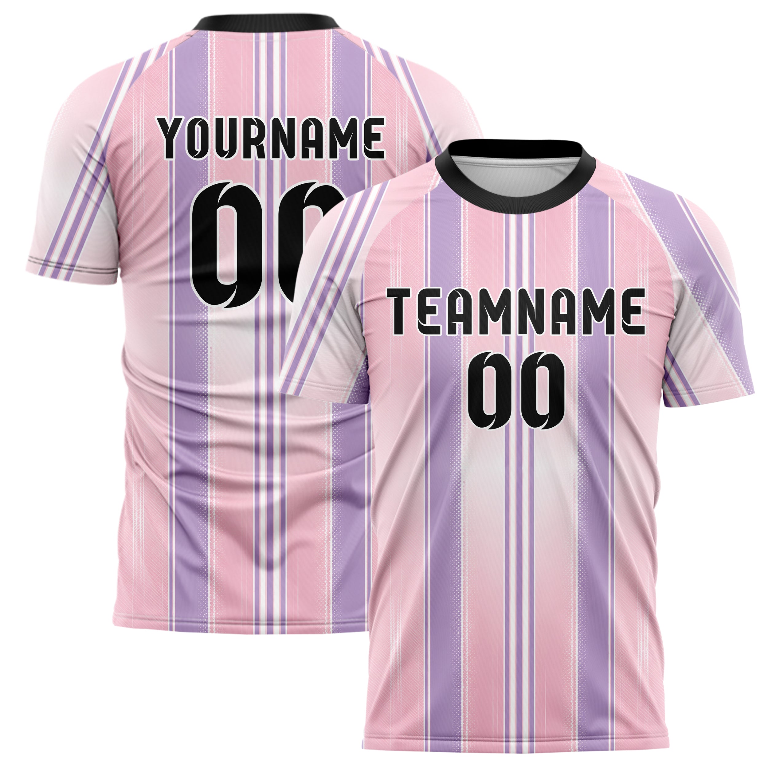 Hellrosa pastelliges Nadelstreifen Double Pinstripe Design 11-0048 individuelles Fußballtrikot main