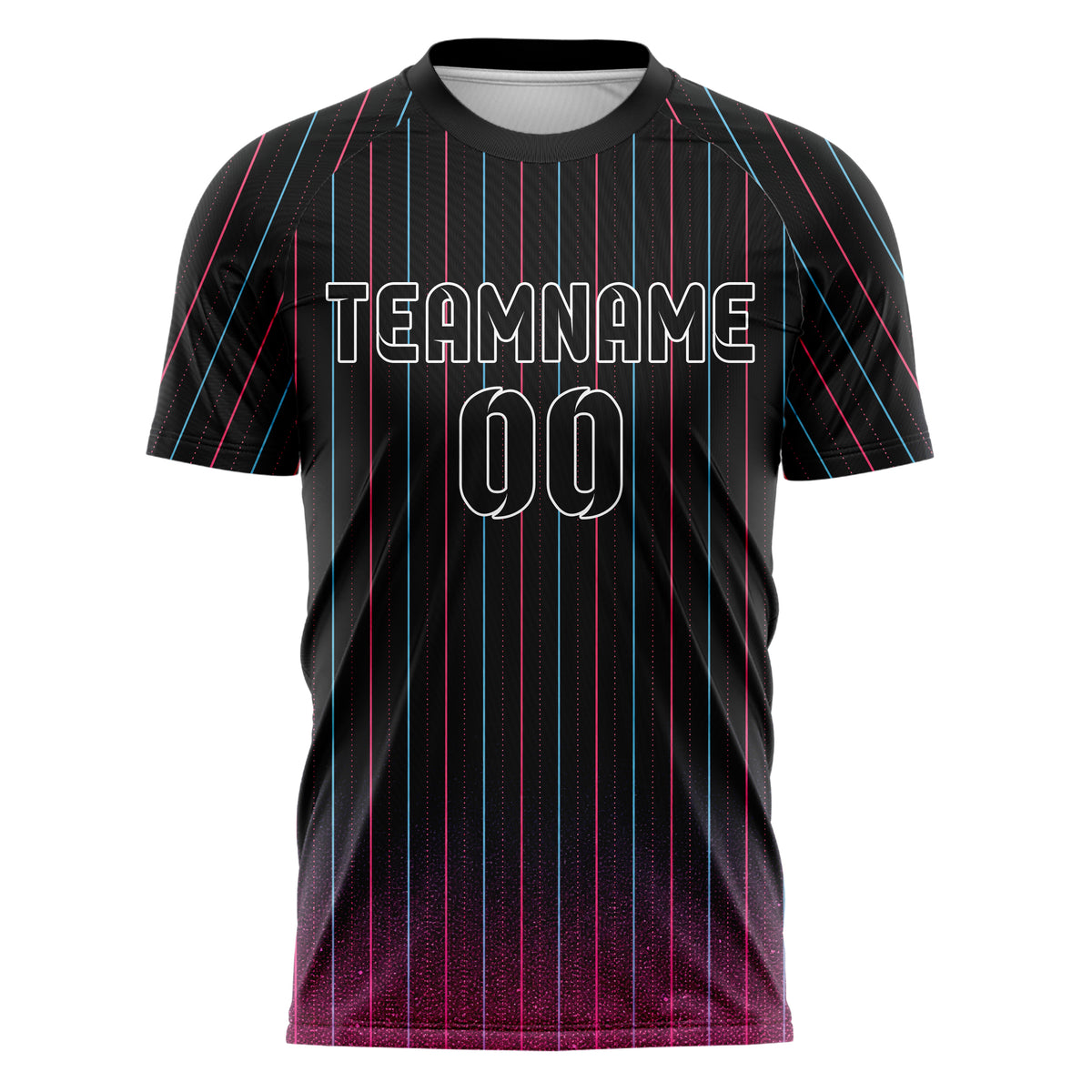 Schwarz lebendiges Nadelstreifen Bottom to Top Verlauf Design 11-0002 individuelles Fußballtrikot front