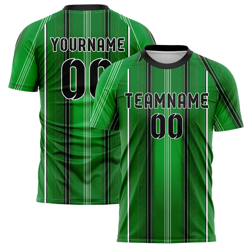 Kellygruen klassisches Nadelstreifen klassische vertikale Pinstripes Design 11-0016 individuelles Fußballtrikot main