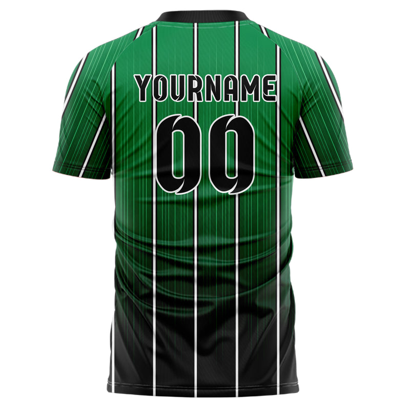 Kellygruen klassisches Nadelstreifen klassische vertikale Pinstripes Design 11-0040 individuelles Fußballtrikot back