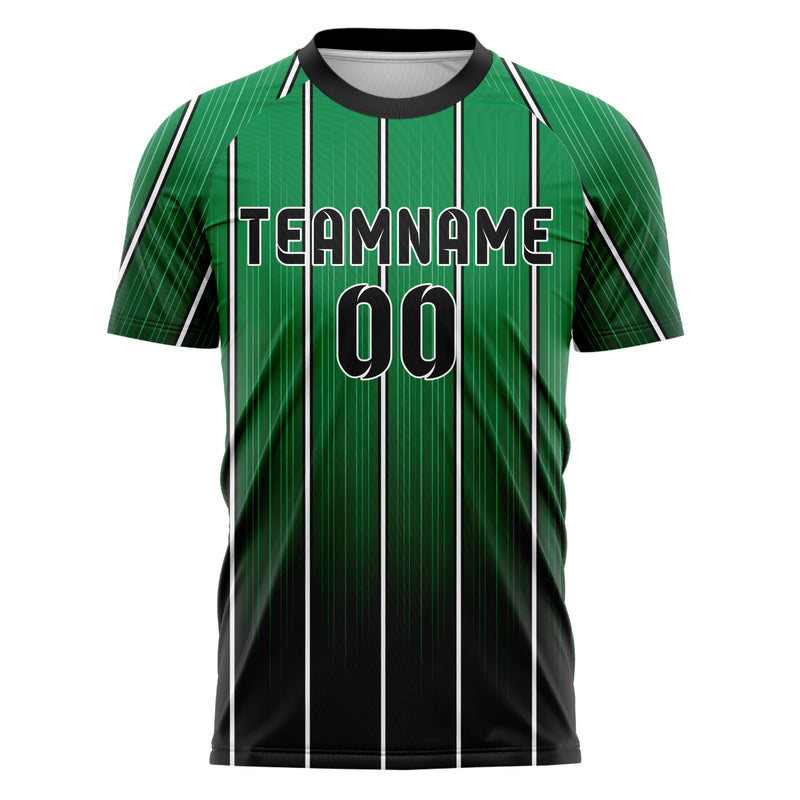 Kellygruen klassisches Nadelstreifen klassische vertikale Pinstripes Design 11-0040 individuelles Fußballtrikot front