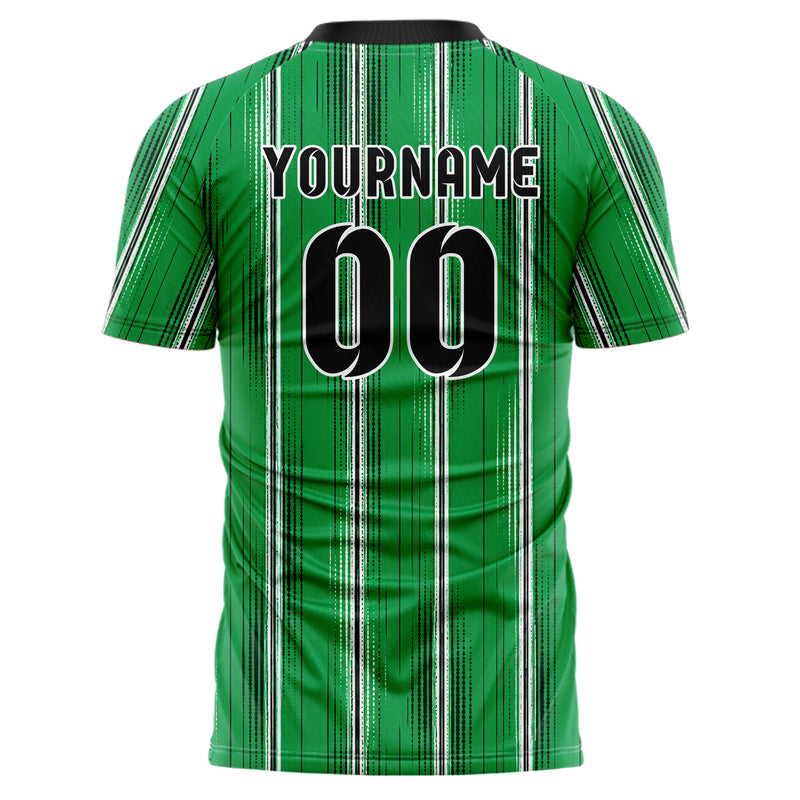 Kellygruen klassisches Nadelstreifen weite Pinstripes Design 11-0013 individuelles Fußballtrikot back