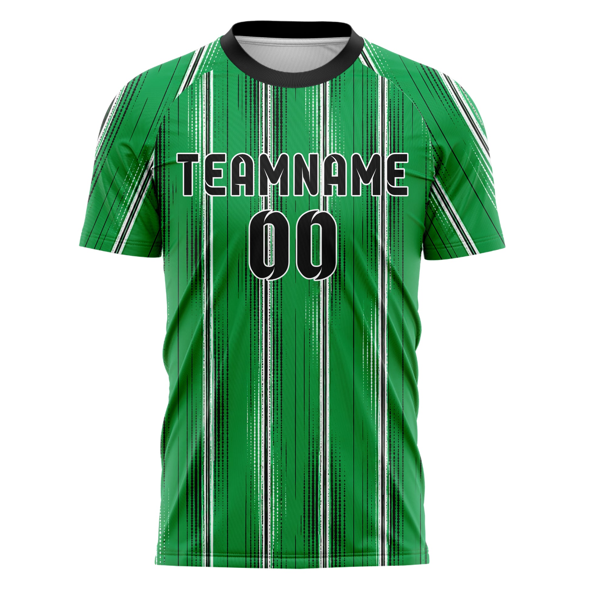 Kellygruen klassisches Nadelstreifen weite Pinstripes Design 11-0013 individuelles Fußballtrikot front