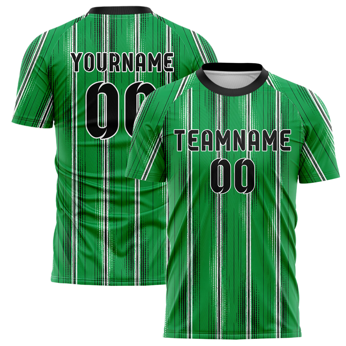 Kellygruen klassisches Nadelstreifen weite Pinstripes Design 11-0013 individuelles Fußballtrikot main