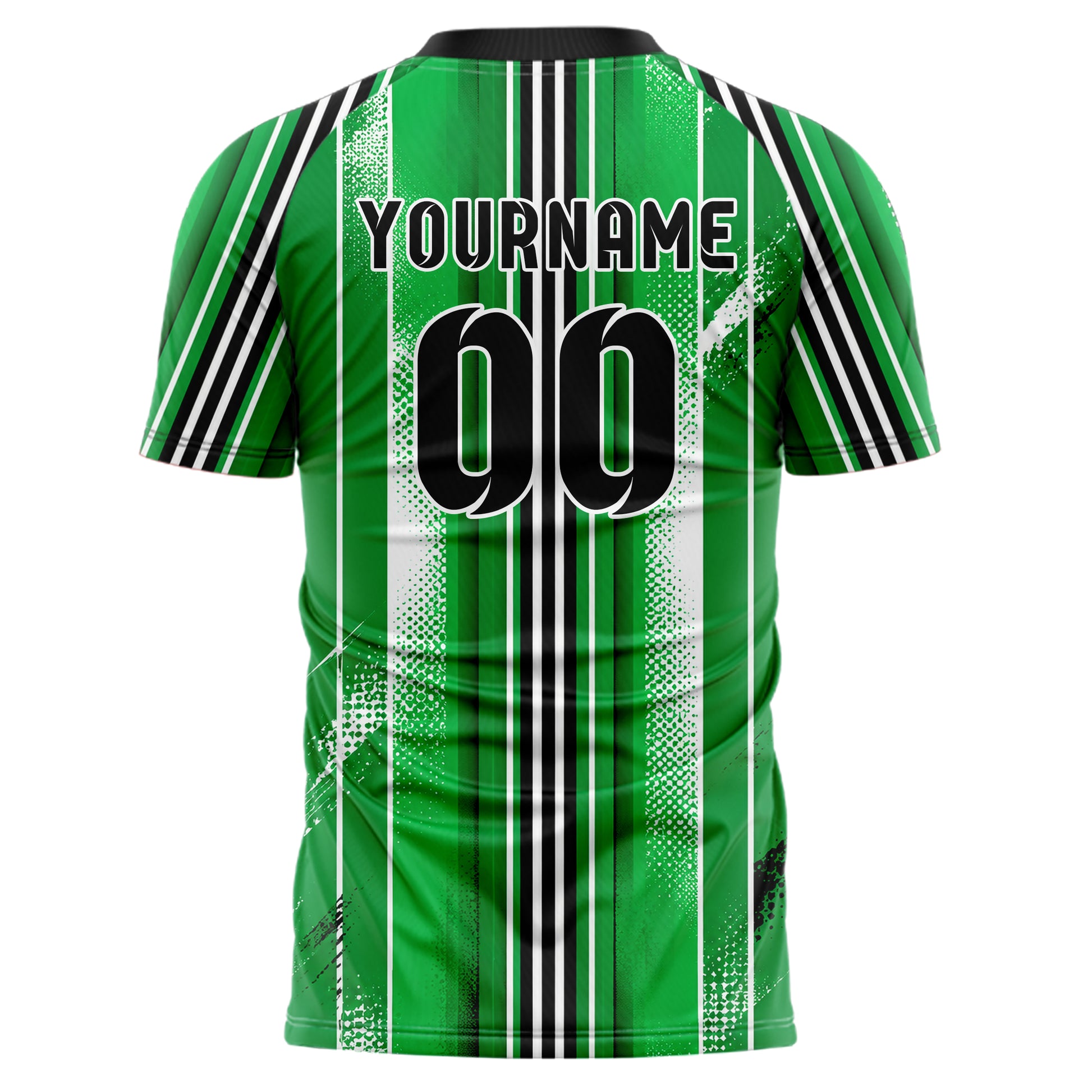 Kellygruen klassisches Nadelstreifen weite Pinstripes Design 11-0031 individuelles Fußballtrikot back