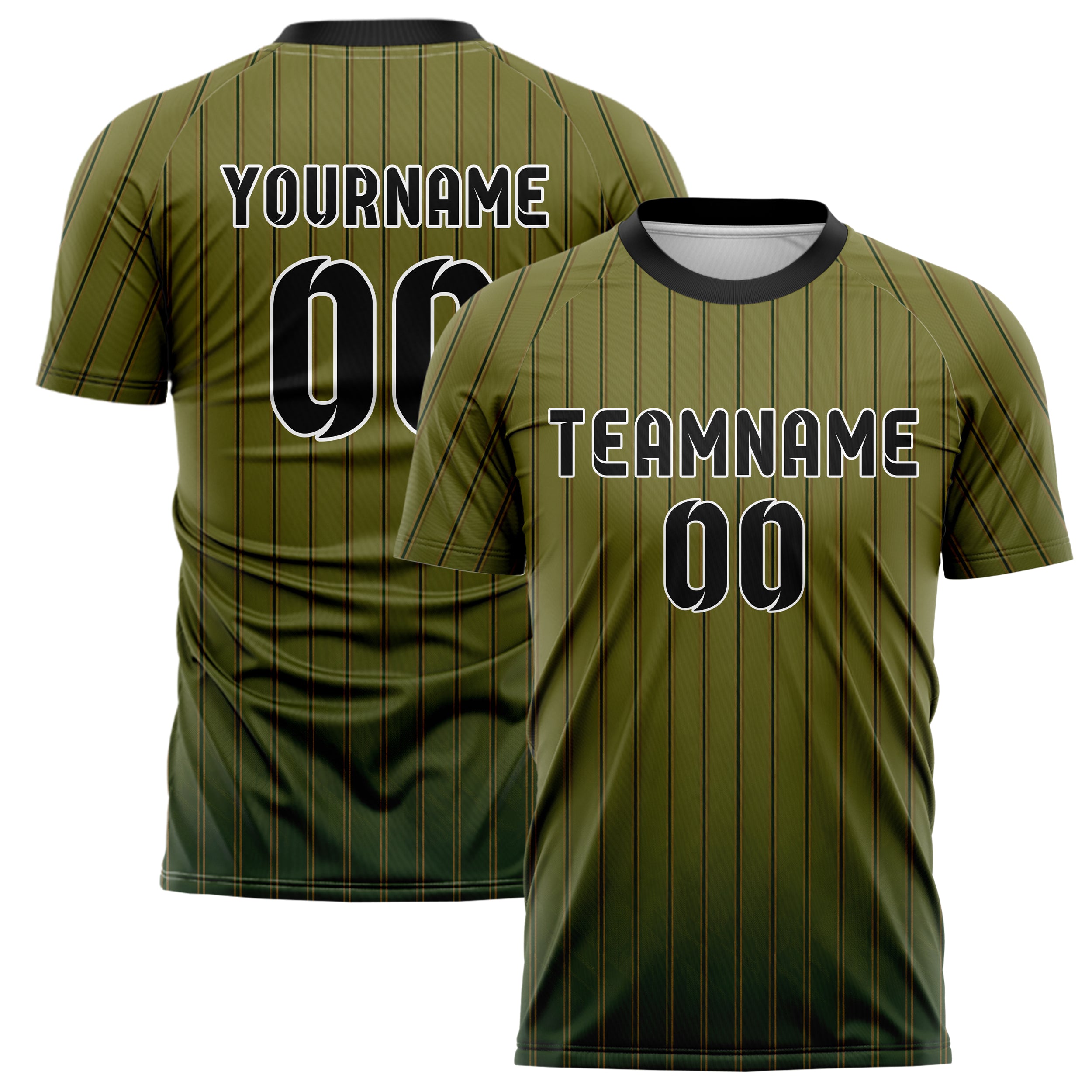Olivgruen erdiges Nadelstreifen enge Pinstripes Design 11-0011 individuelles Fußballtrikot main