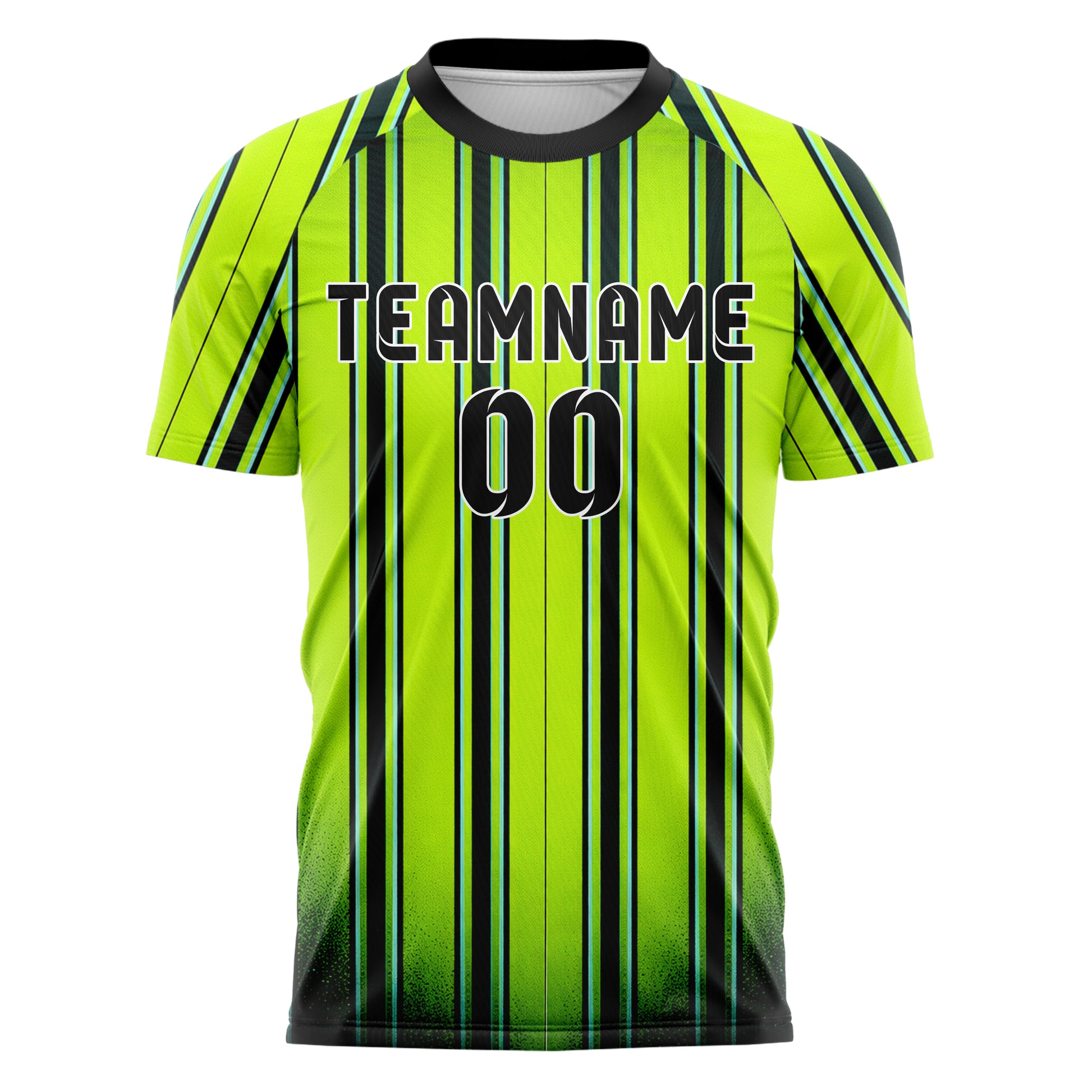 Neongruen lebendiges Nadelstreifen Double Pinstripe Design 11-0024 individuelles Fußballtrikot front