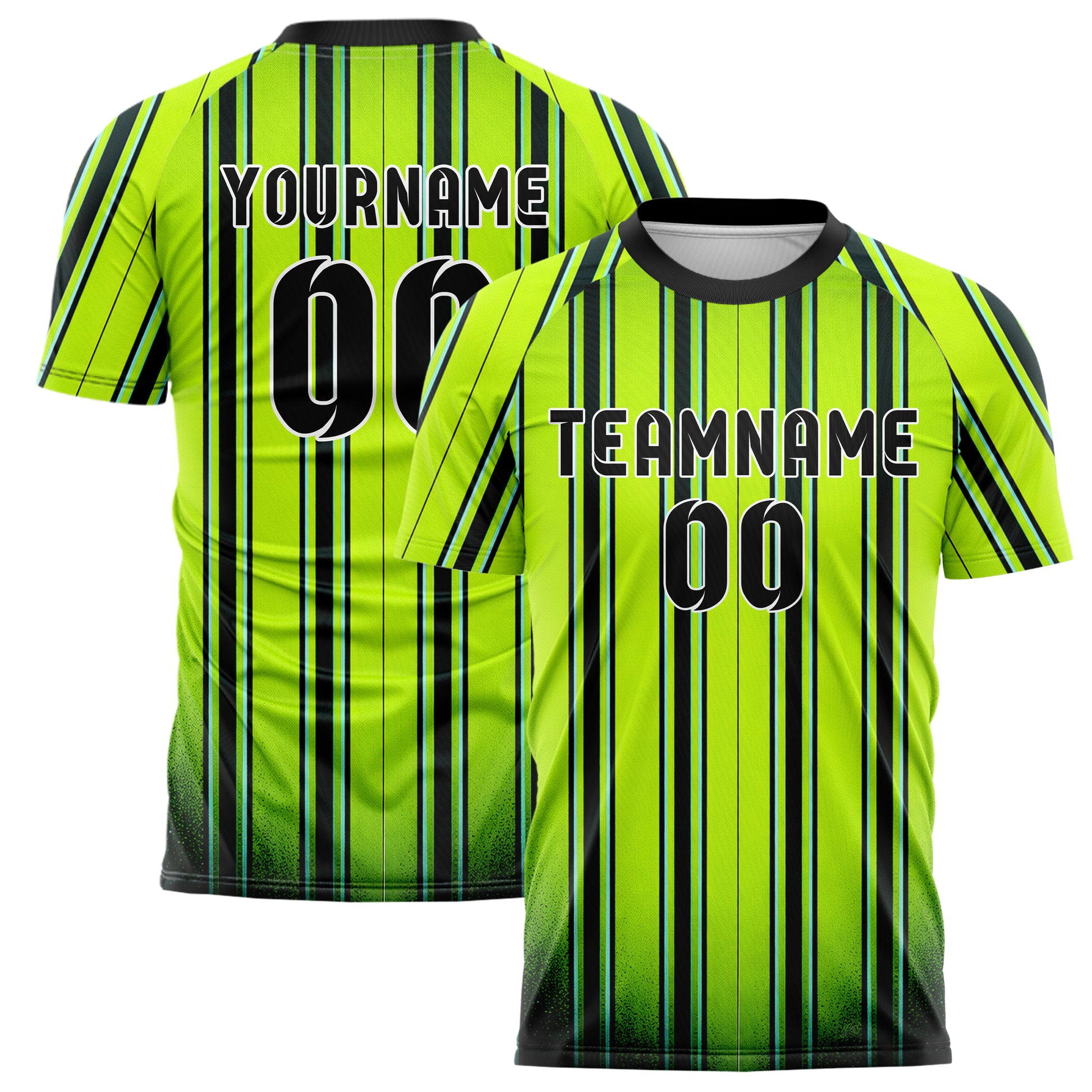 Neongruen lebendiges Nadelstreifen Double Pinstripe Design 11-0024 individuelles Fußballtrikot main