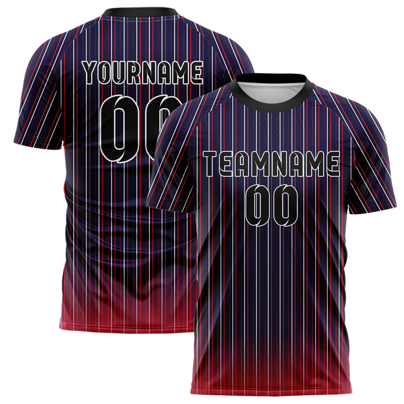 Marineblau klassisches Nadelstreifen enge Pinstripes Design 11-0047 individuelles Fußballtrikot main