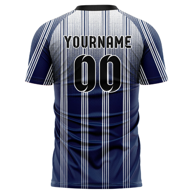 Marineblau klassisches Nadelstreifen weite Pinstripes Design 11-0049 individuelles Fußballtrikot back