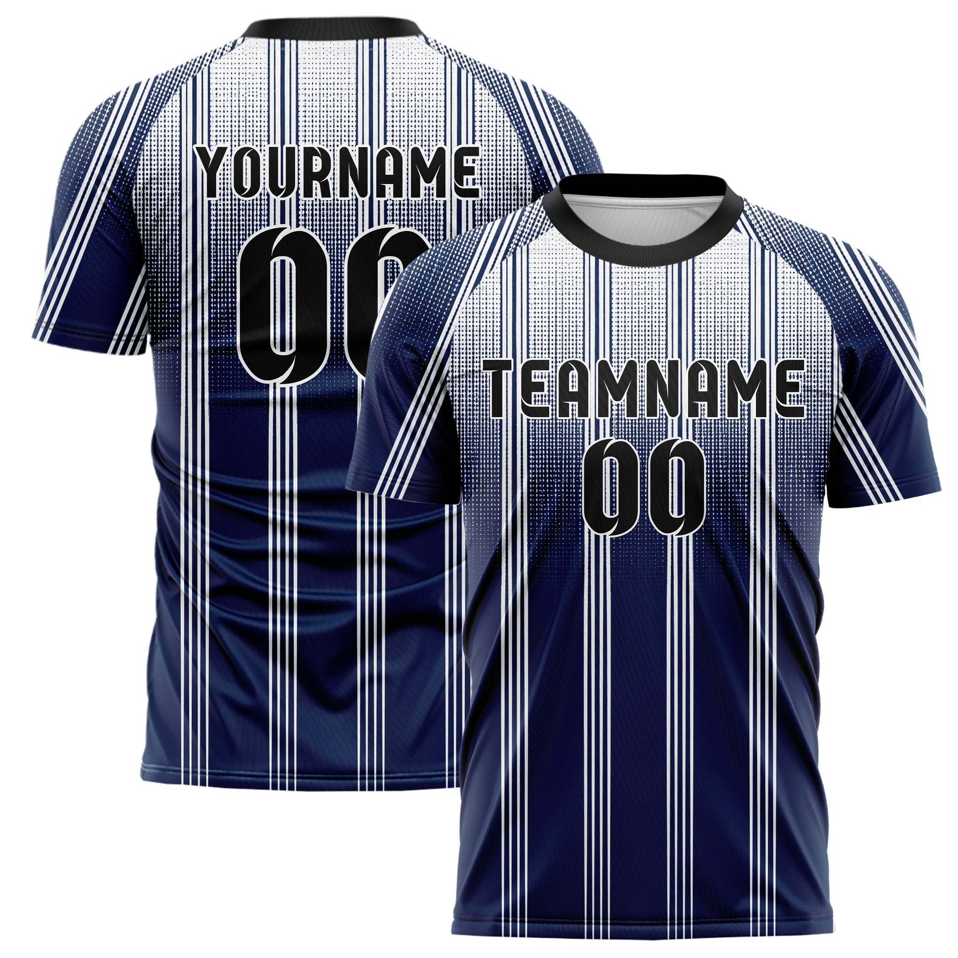 Marineblau klassisches Nadelstreifen weite Pinstripes Design 11-0049 individuelles Fußballtrikot main