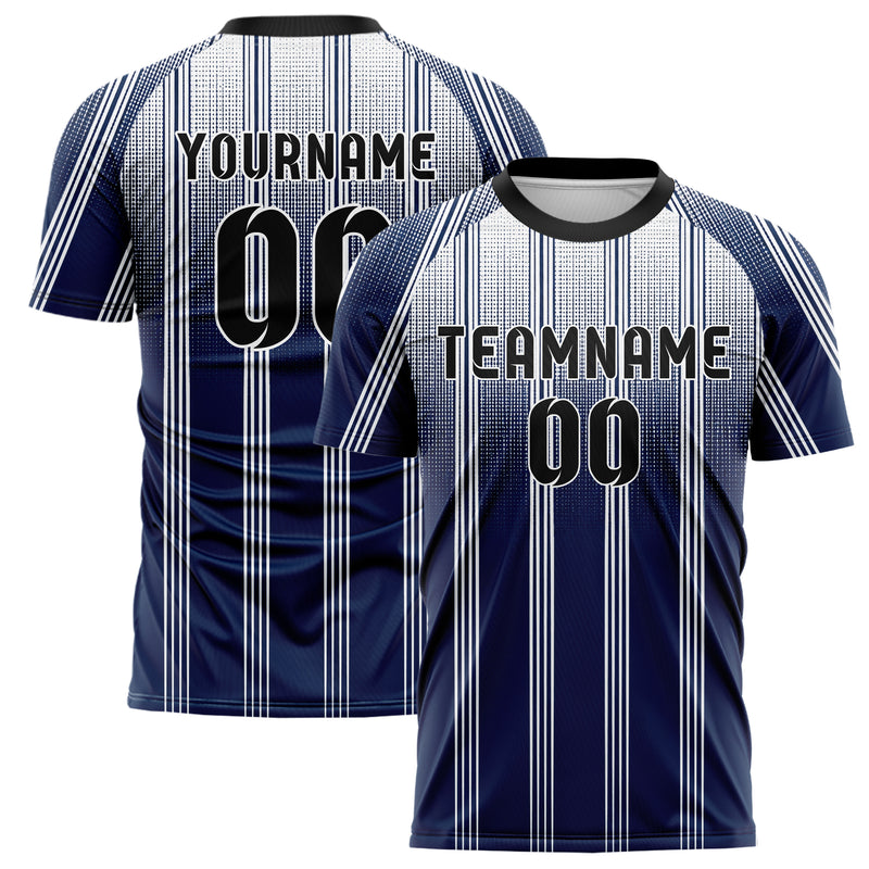 Marineblau klassisches Nadelstreifen weite Pinstripes Design 11-0049 individuelles Fußballtrikot main
