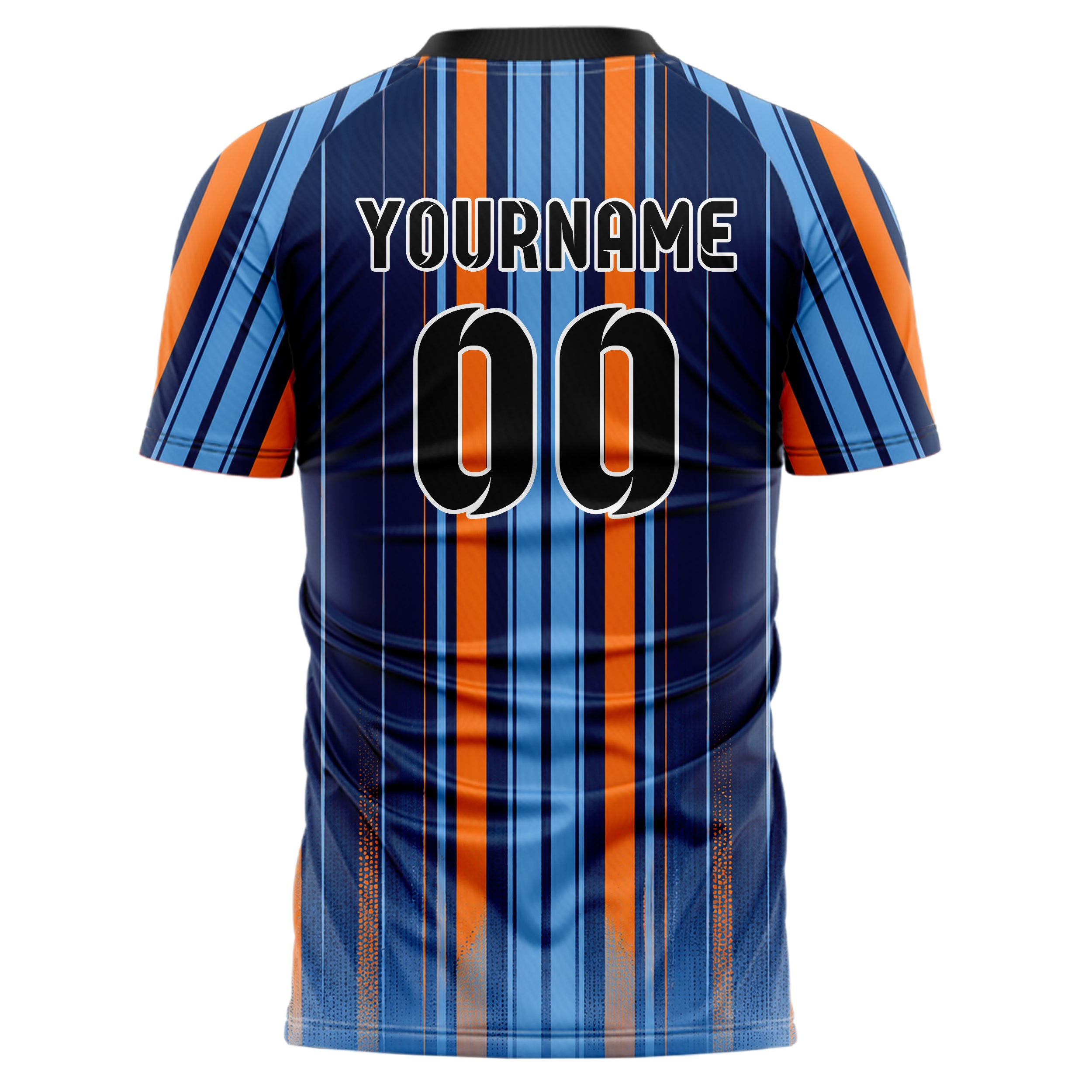 Marineblau lebendiges Nadelstreifen sichtbares Center Band Design 11-0051 individuelles Fußballtrikot back