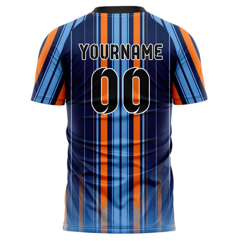 Marineblau lebendiges Nadelstreifen sichtbares Center Band Design 11-0051 individuelles Fußballtrikot back