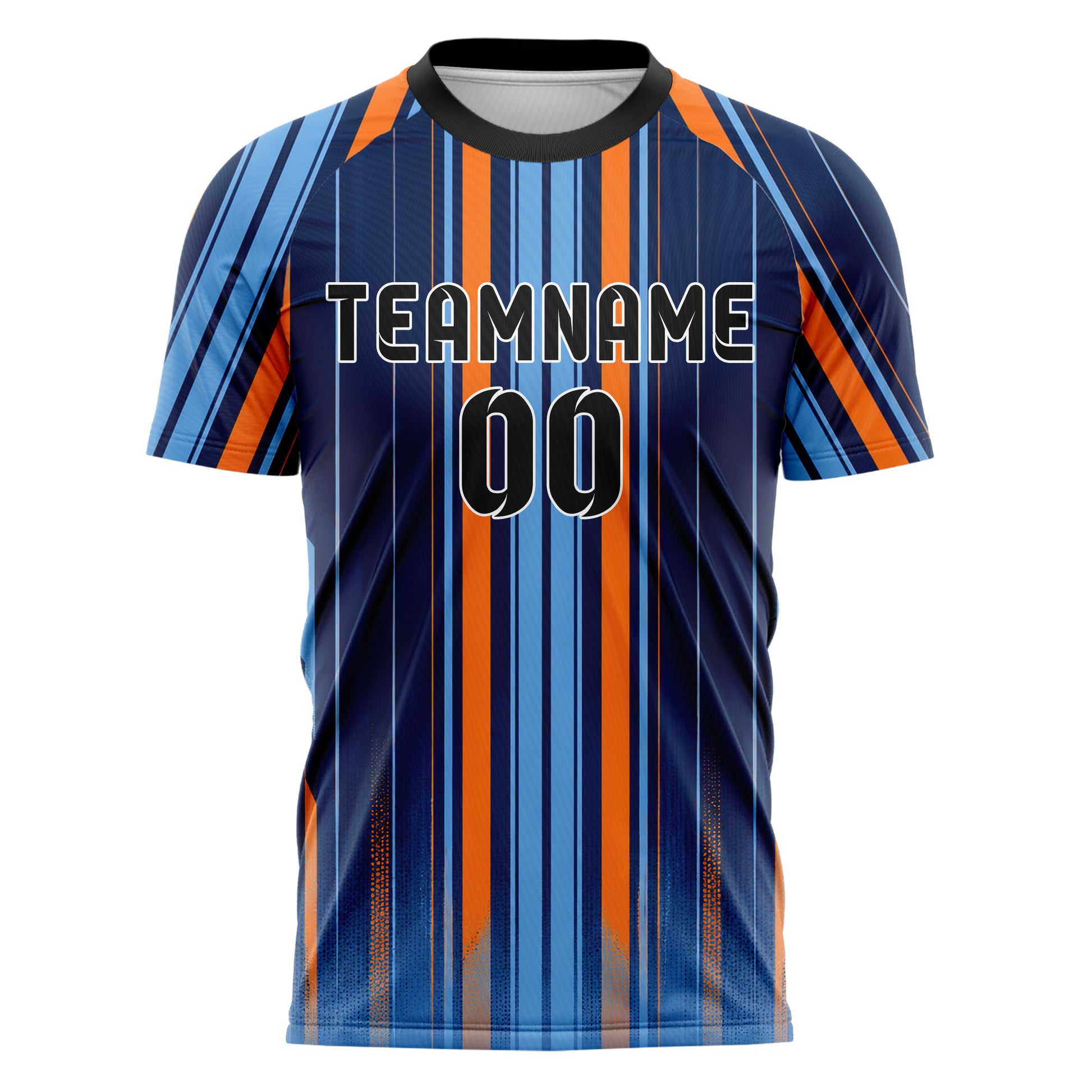 Marineblau lebendiges Nadelstreifen sichtbares Center Band Design 11-0051 individuelles Fußballtrikot front