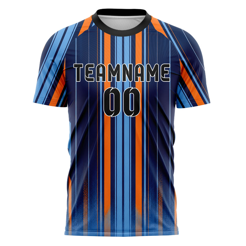 Marineblau lebendiges Nadelstreifen sichtbares Center Band Design 11-0051 individuelles Fußballtrikot front