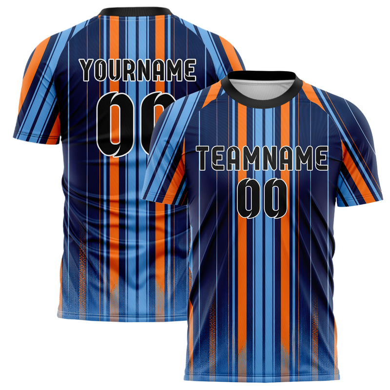 Marineblau lebendiges Nadelstreifen sichtbares Center Band Design 11-0051 individuelles Fußballtrikot main