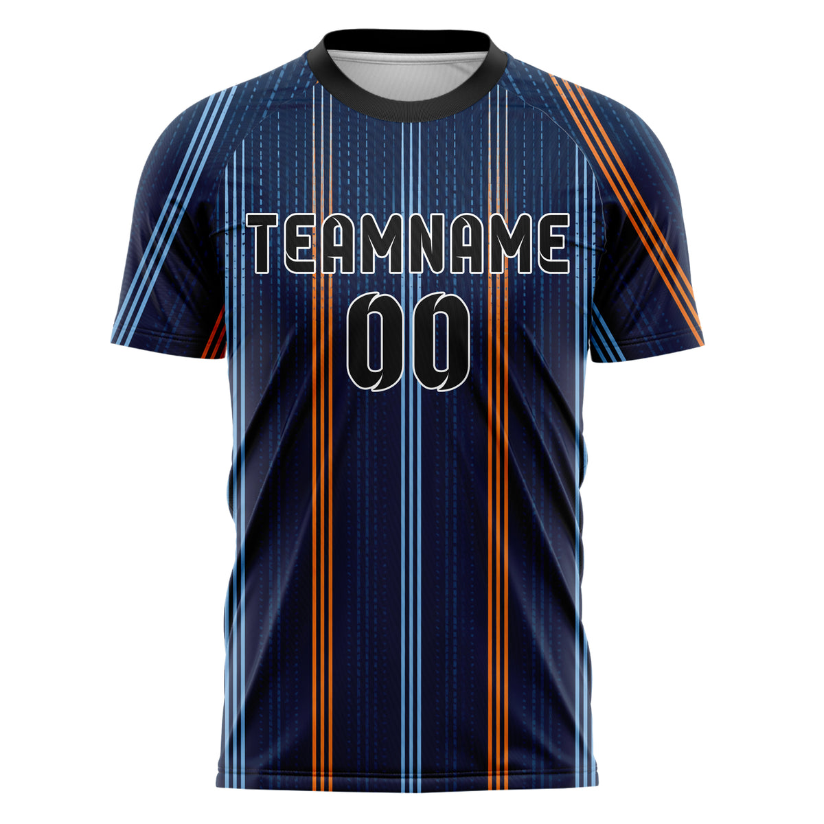Marineblau lebendiges Nadelstreifen Double Pinstripe Design 11-0012 individuelles Fußballtrikot front