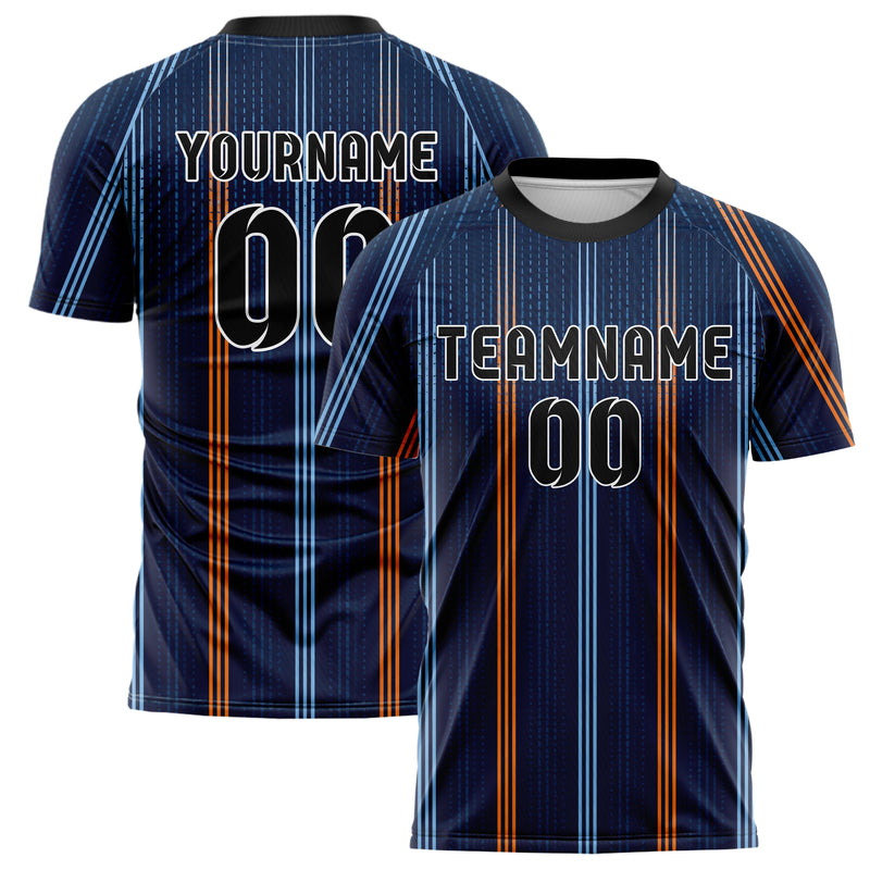 Marineblau lebendiges Nadelstreifen Double Pinstripe Design 11-0012 individuelles Fußballtrikot main