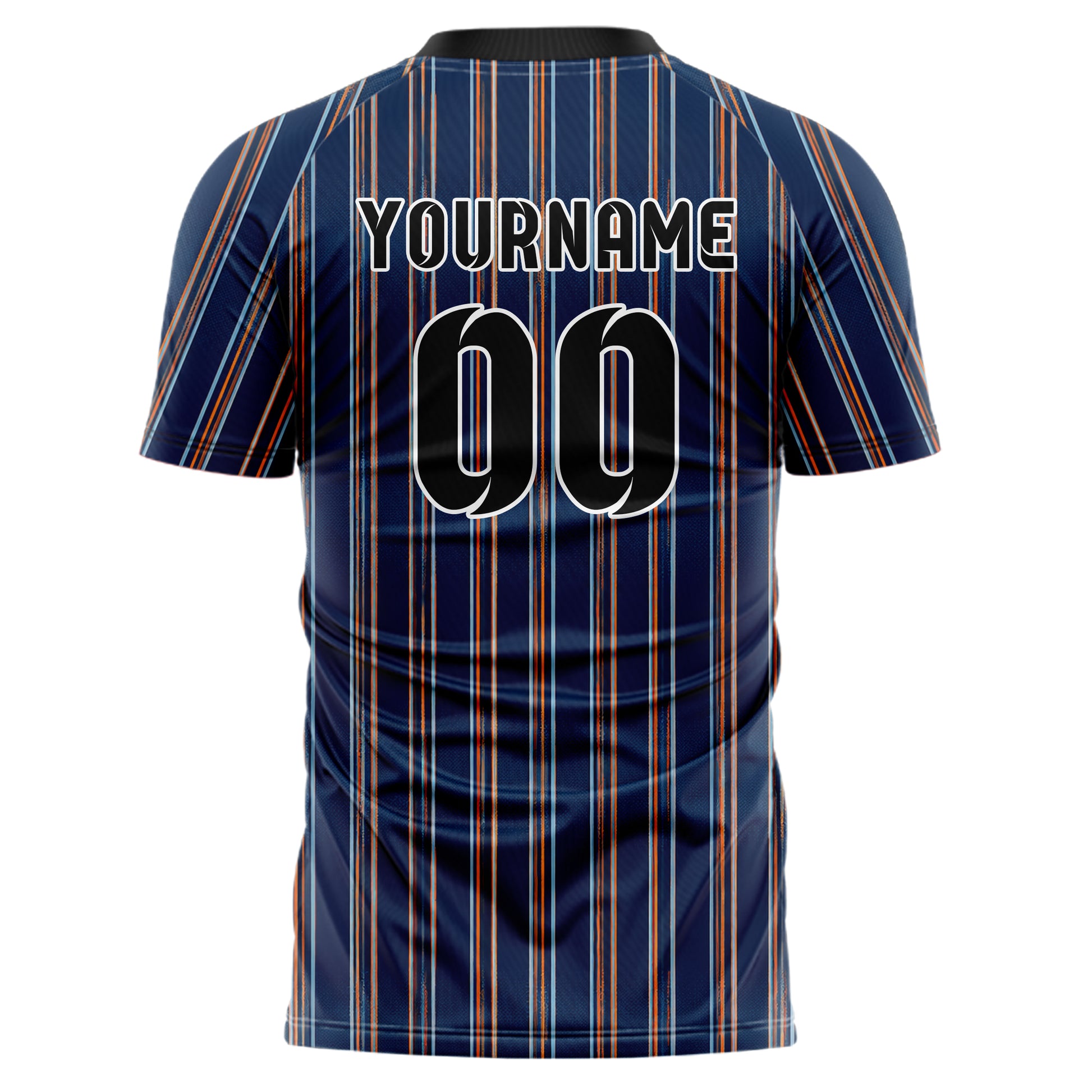 Marineblau lebendiges Nadelstreifen Double Pinstripe Design 11-0018 individuelles Fußballtrikot back