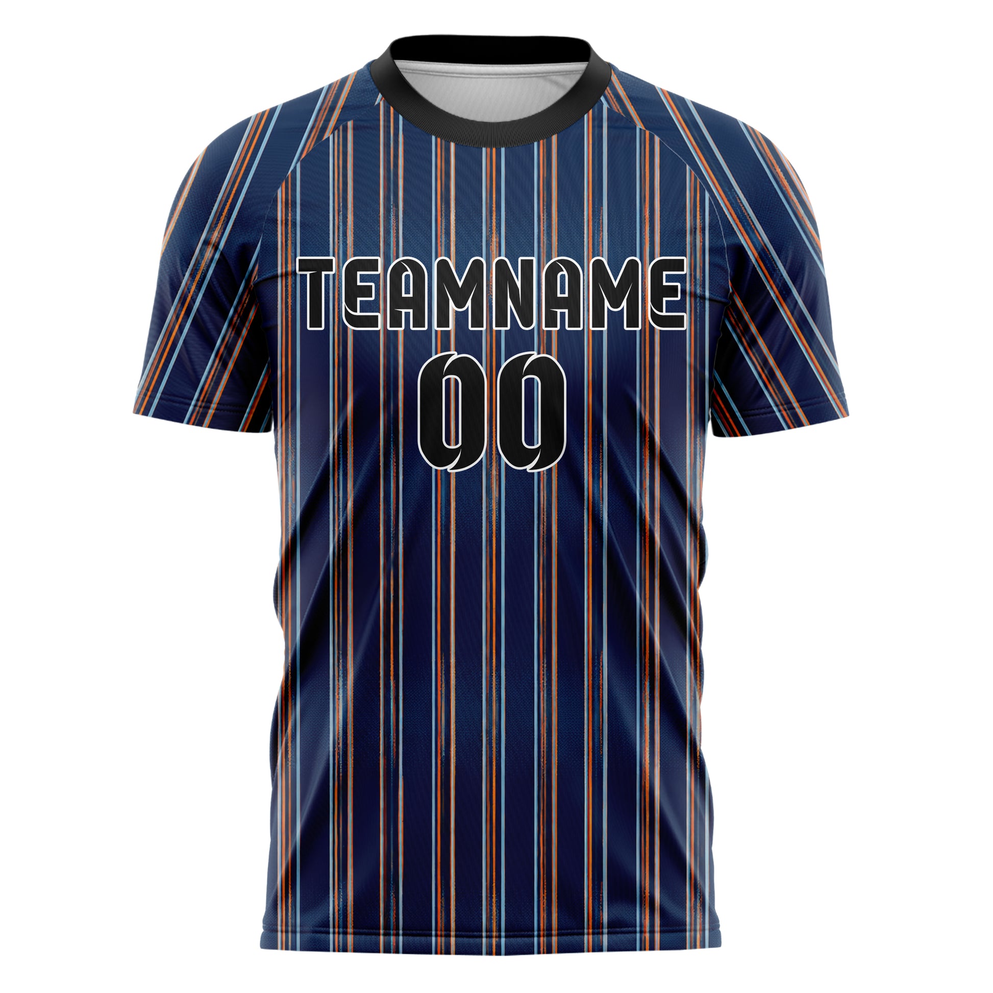 Marineblau lebendiges Nadelstreifen Double Pinstripe Design 11-0018 individuelles Fußballtrikot front