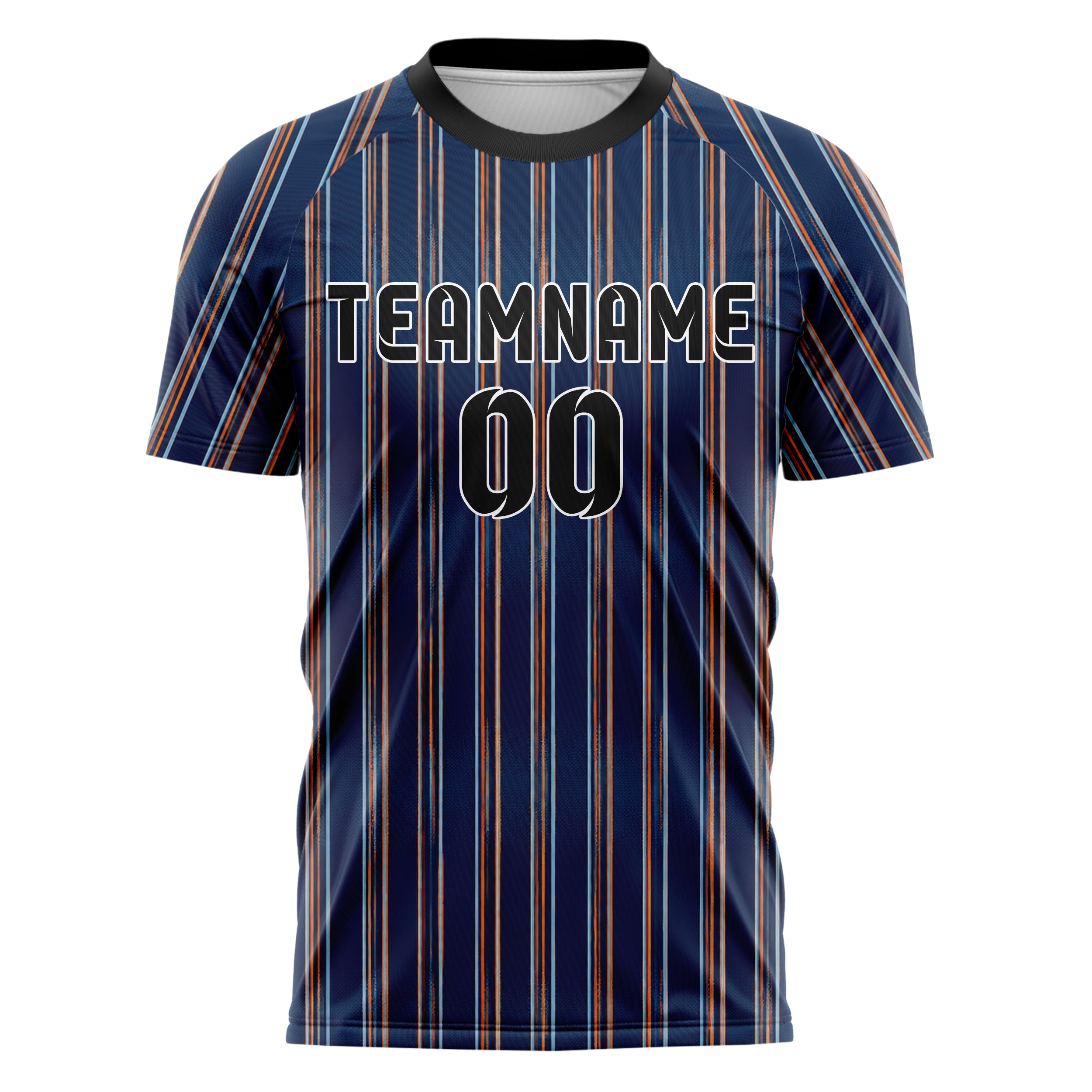 Marineblau lebendiges Nadelstreifen Double Pinstripe Design 11-0018 individuelles Fußballtrikot front