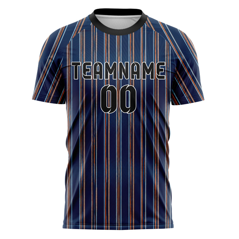 Marineblau lebendiges Nadelstreifen Double Pinstripe Design 11-0018 individuelles Fußballtrikot front