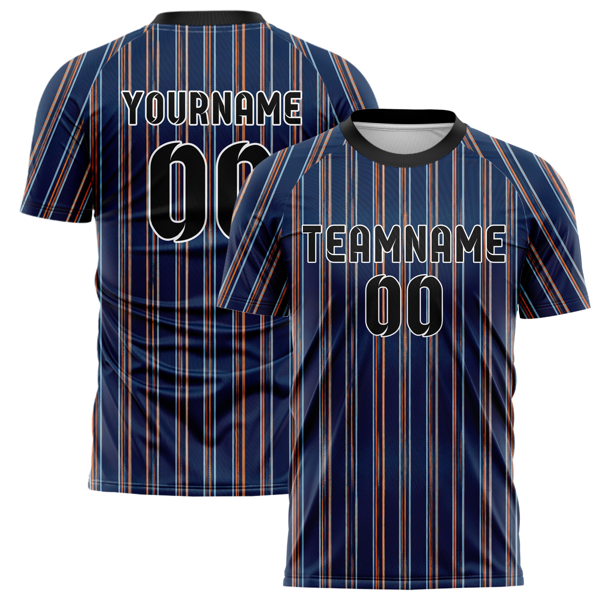 Marineblau lebendiges Nadelstreifen Double Pinstripe Design 11-0018 individuelles Fußballtrikot main