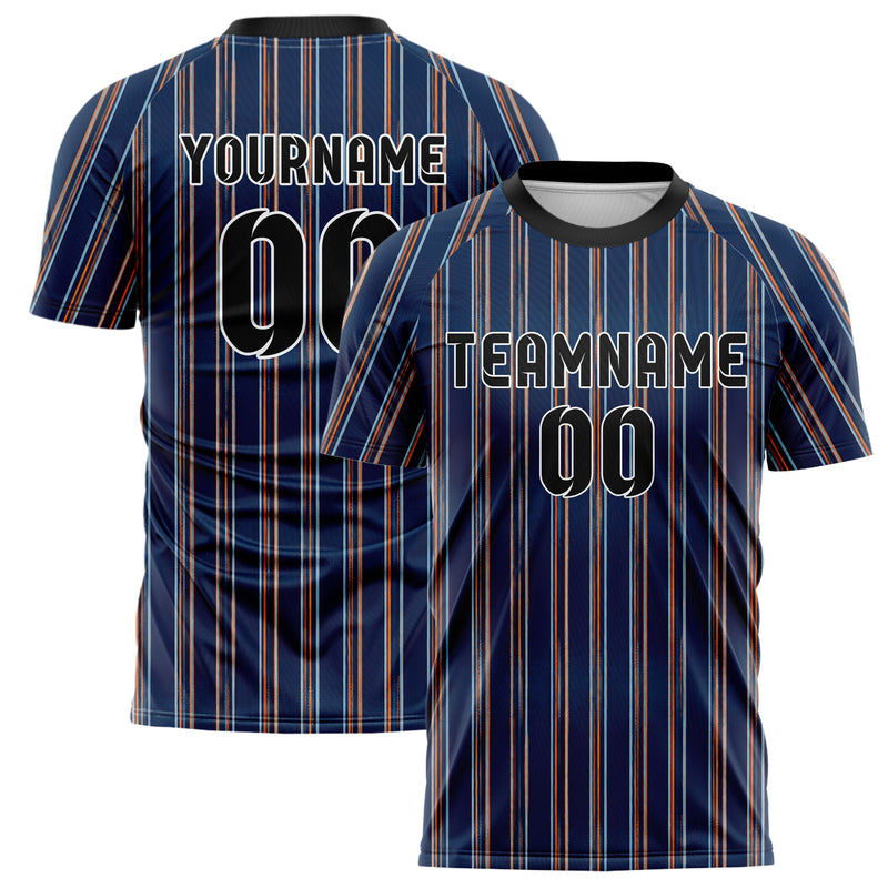 Marineblau lebendiges Nadelstreifen Double Pinstripe Design 11-0018 individuelles Fußballtrikot main
