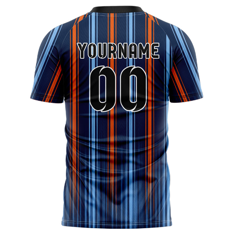 Marineblau lebendiges Nadelstreifen Double Pinstripe Design 11-0054 individuelles Fußballtrikot back