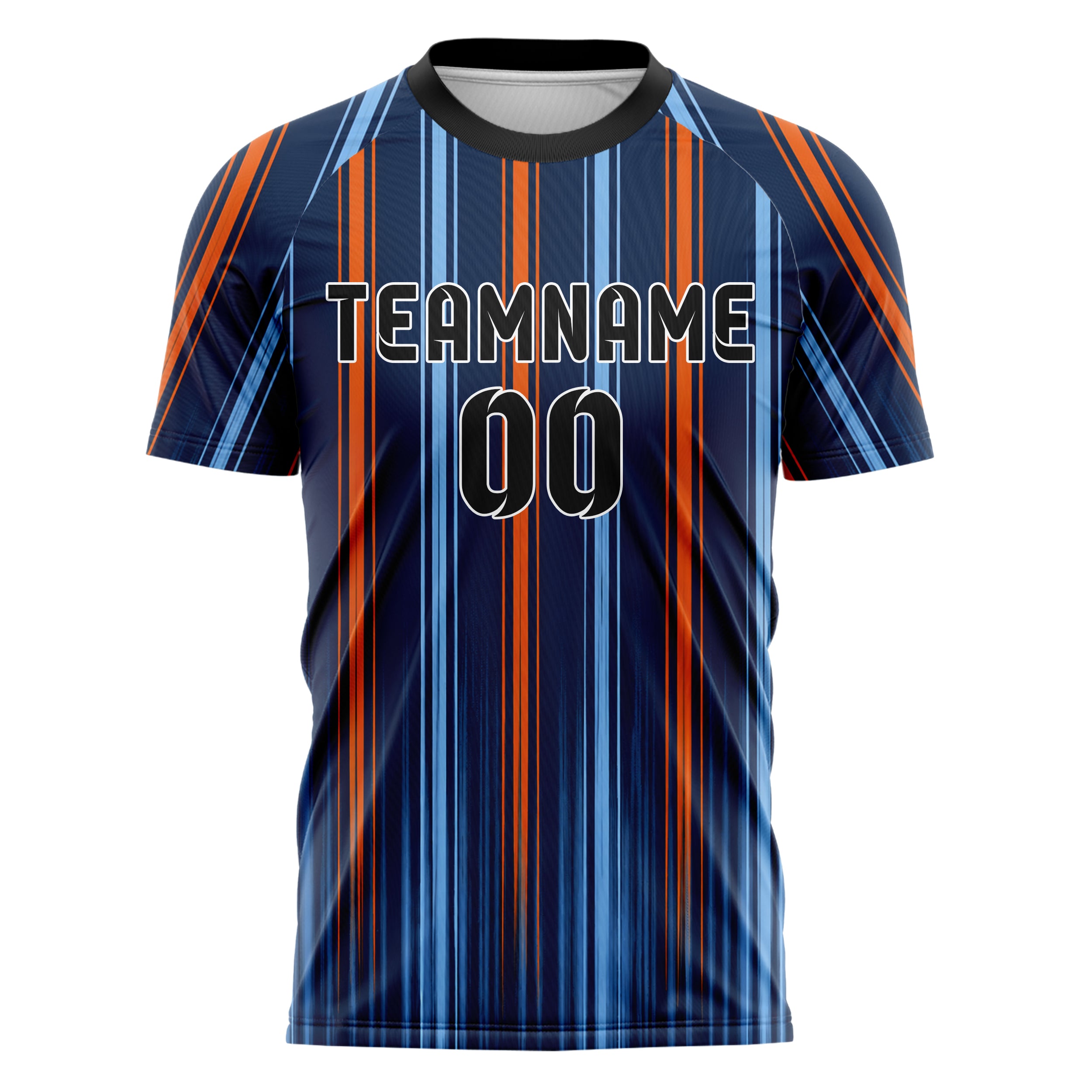 Marineblau lebendiges Nadelstreifen Double Pinstripe Design 11-0054 individuelles Fußballtrikot front