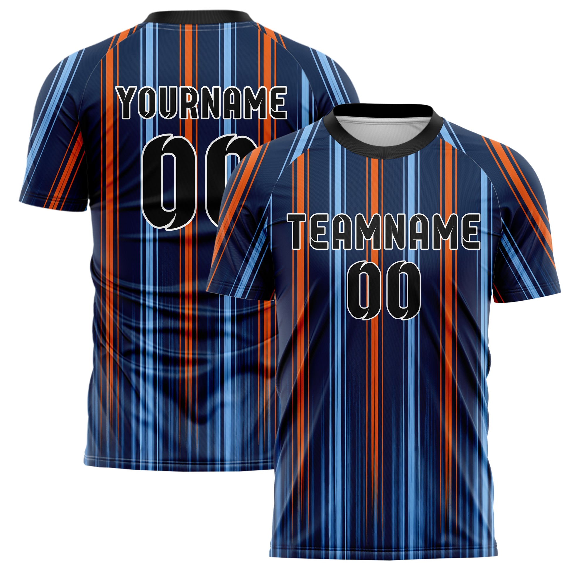 Marineblau lebendiges Nadelstreifen Double Pinstripe Design 11-0054 individuelles Fußballtrikot main