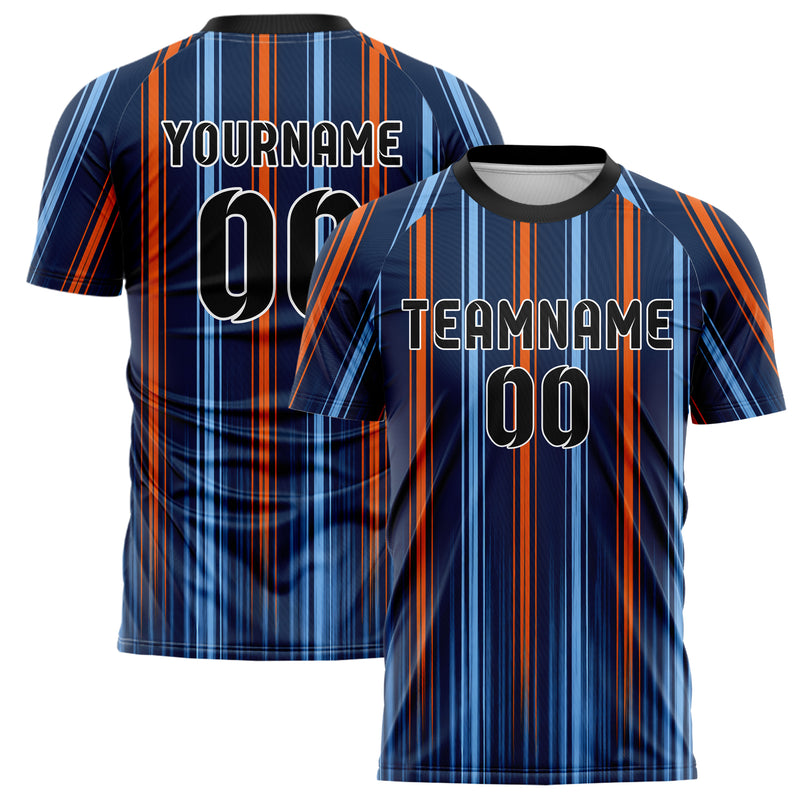 Marineblau lebendiges Nadelstreifen Double Pinstripe Design 11-0054 individuelles Fußballtrikot main