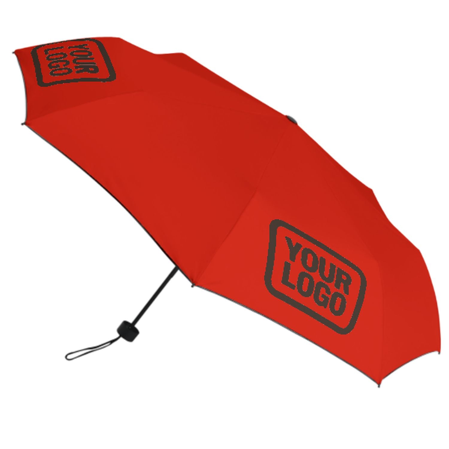 Maßgeschneidertes Orangerot Braun Automatik-Regenschirm