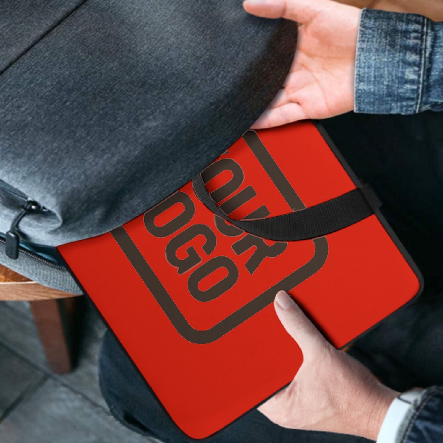 Borsa per laptop personalizzata arancione rossa marrone